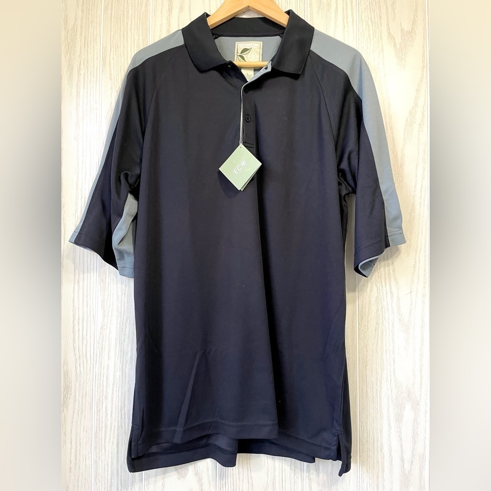 Eco Grand Slam Golf Polo Black and Gray Size Large NWT